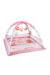 H&O Direct Baby Animal Activity Play Mat with Hanging Sensory Toys in Pink - thumbnail 4