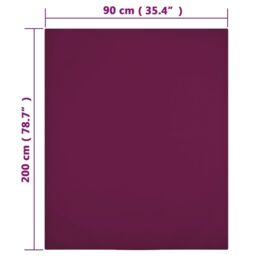 Berkfield Home Jersey Fitted Sheets 2 pcs Bordeaux 90x200 cm Cotton in Red - thumbnail 4