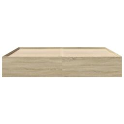 Berkfield Home Bed Frame without Mattress Sonoma Oak 200x200 cm Engineered Wood in Brown - thumbnail 5