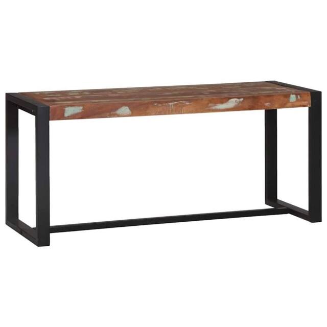Berkfield Home Bench Multicolour Solid Reclaimed Wood 100 x 35 x 45 cm - image 1