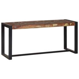 Berkfield Home Bench Multicolour Solid Reclaimed Wood 100 x 35 x 45 cm - thumbnail 3
