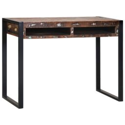 Berkfield Home Dressing Table with Mirror Multicolour 100x50x75 cm Solid Wood Reclaimed in Brown - Size: 100 x 50 x 75 cm - thumbnail 3