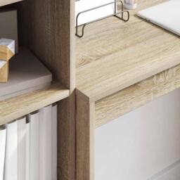 Berkfield Home Writing Desk Sonoma Oak Engineered Wood 90 x 40 x 76 cm in Light Tan - thumbnail 4