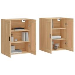 Berkfield Home Wall Mounted Cabinets 2 pcs Sonoma Oak Engineered Wood in Light Tan - thumbnail 3