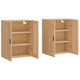 Berkfield Home Wall Mounted Cabinets 2 pcs Sonoma Oak Engineered Wood in Light Tan - thumbnail 4