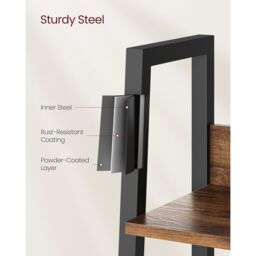 VASAGLE 5 Tier Industrial Narrow Ladder Shelf Home Office Storage in Brown - thumbnail 6