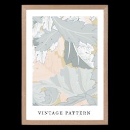 ARTZE William Morris Wreath in Green & Peach Art Print / Oak Frame / SIZE: A2 - Size: A4 - thumbnail 2