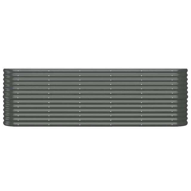 Berkfield Home Garden Raised Bed Powder-coated Steel 224x40x68 cm Anthracite in Charcoal - Size: 224 x 40 x 68 cm - image 1