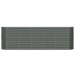 Berkfield Home Garden Raised Bed Powder-coated Steel 224x40x68 cm Anthracite in Charcoal - Size: 224 x 40 x 68 cm - thumbnail 1