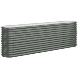 Berkfield Home Garden Raised Bed Powder-coated Steel 224x40x68 cm Anthracite in Charcoal - Size: 224 x 40 x 68 cm - thumbnail 3
