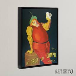 "Artery8 La Cruz del Campo Beer Vintage Ad Framed Canvas Wall Art Print Cappiello in Red - Size: W12"" x H16""" - thumbnail 2