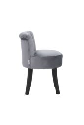 Living and Home Grey Velvet Button Tufted Upholstered Footstool for Dressing Table - thumbnail 5