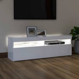 Berkfield Home TV Cabinet with LED Lights White 120x35x40 cm - Size: 120 x 35 x 40 cm - thumbnail 3