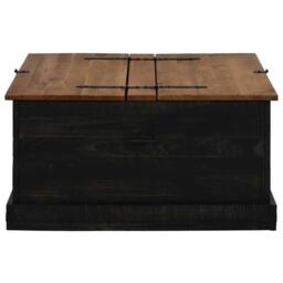 Berkfield Home Storage Chest HALDEN Black 91x91x47 cm Solid Wood Pine - Size: 91 x 91 x 47 cm - thumbnail 4