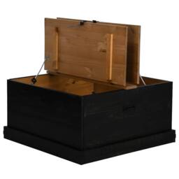 Berkfield Home Storage Chest HALDEN Black 91x91x47 cm Solid Wood Pine - Size: 91 x 91 x 47 cm - thumbnail 6