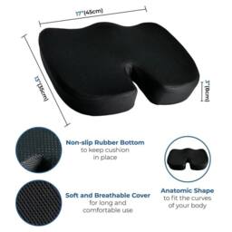SPETLEK Back Support Seat Lumbar Cushion in Black - thumbnail 3