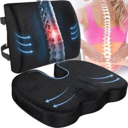 SPETLEK Back Support Seat Lumbar Cushion in Black - thumbnail 4