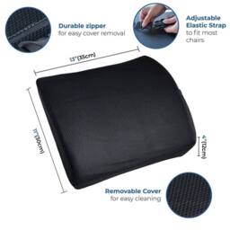SPETLEK Back Support Seat Lumbar Cushion in Black - thumbnail 2