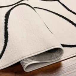 Livabliss Pisa-Modern Off-White Black Living Dining Bedroom Rug in Beige - Size: 200 cm x 275 cm - thumbnail 4