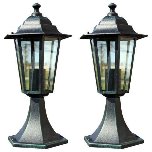 Berkfield Home Garden Lights 2 pcs Dark Green/Black Aluminium in Green - image 1