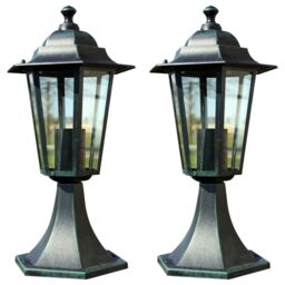 Berkfield Home Garden Lights 2 pcs Dark Green/Black Aluminium in Green - thumbnail 1