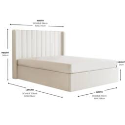 Modish Furnishing Maddison King Size Cream Velvet Ottoman Storage Bed - thumbnail 5