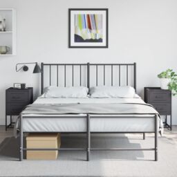 Berkfield Home Bedside Cabinets 2 pcs Black 36x39x60.5 cm Steel - thumbnail 3