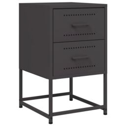 Berkfield Home Bedside Cabinets 2 pcs Black 36x39x60.5 cm Steel - thumbnail 6