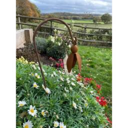 Poppyforge Hanging Snowdrop Garden Art (Pack of 3) - Steel - W6 x H100 cm in Brown - thumbnail 3