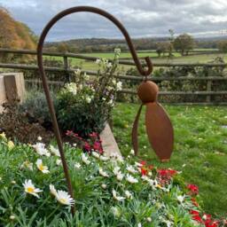 Poppyforge Hanging Snowdrop Garden Art (Pack of 3) - Steel - W6 x H100 cm in Brown