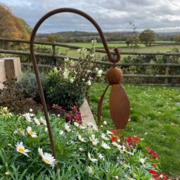 Poppyforge Hanging Snowdrop Garden Art (Pack of 3) - Steel - W6 x H100 cm in Brown - thumbnail 2