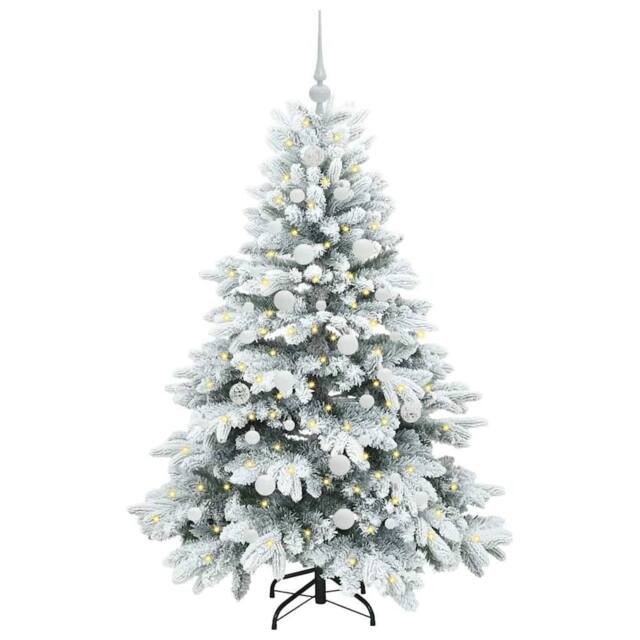 Berkfield Home Beautiful Artificial Christmas Tree with 150 LEDs Green 150 cm PE in White - image 1