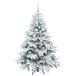 Berkfield Home Beautiful Artificial Christmas Tree with 150 LEDs Green 150 cm PE in White - thumbnail 4