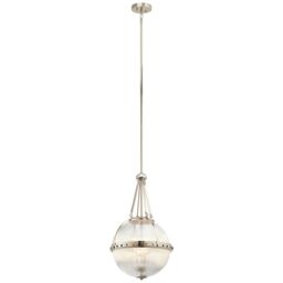 Loops 3 Bulb Ceiling Pendant Light Fitting Highly Polished Nickel LED E14 60W in Metallics - thumbnail 1