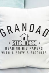 Personalised Memento Company Personalised ...Sits Here Cushion in White - Size: 40 cm x 40 cm - thumbnail 3