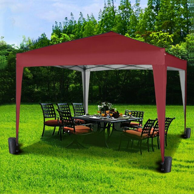 MCC Direct Gazebo 3x3 Pop Up Garden Party Tent 3m x 3m Marquee Canopy in Red - image 1
