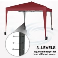 MCC Direct Gazebo 3x3 Pop Up Garden Party Tent 3m x 3m Marquee Canopy in Red - thumbnail 5
