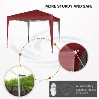 MCC Direct Gazebo 3x3 Pop Up Garden Party Tent 3m x 3m Marquee Canopy in Red - thumbnail 3