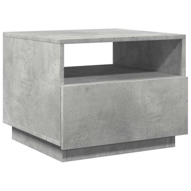 Berkfield Home Modern Coffee Table with LED Lights Concrete Grey 50x49x40 cm - Size: 50 x 49 x 40 cm - image 1