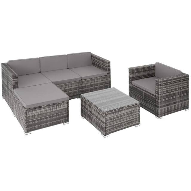 tectake Garden Furniture Set Lignano in Grey - Size: Large - image 1