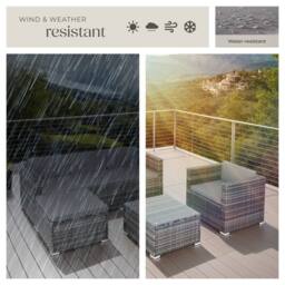 tectake Garden Furniture Set Lignano in Grey - Size: Large - thumbnail 7