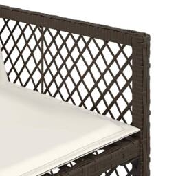 Berkfield Home 5 Piece Garden Dining Set with Cushions Brown Poly Rattan - thumbnail 8