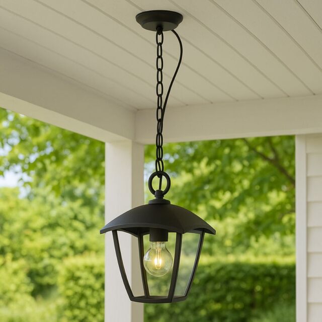CGC Lighting Violet Outdoor Chain Hanging Lantern Light in Black - image 1