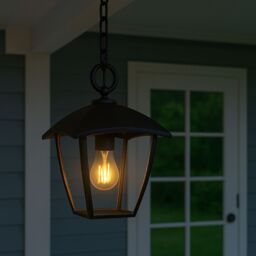 CGC Lighting Violet Outdoor Chain Hanging Lantern Light in Black - thumbnail 7