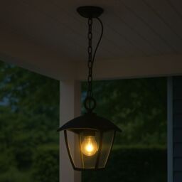CGC Lighting Violet Outdoor Chain Hanging Lantern Light in Black - thumbnail 8