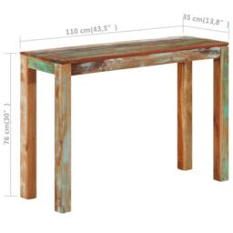 Berkfield Home Table Console Table 110x35x76 cm Solid Reclaimed Wood - Size: 110 x 35 x 76 cm - thumbnail 7