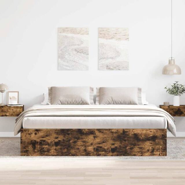 Berkfield Home Modern Bed Frame Smoked Oak 180x200 cm Super King Size in Brown - image 1