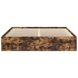 Berkfield Home Modern Bed Frame Smoked Oak 180x200 cm Super King Size in Brown - thumbnail 5
