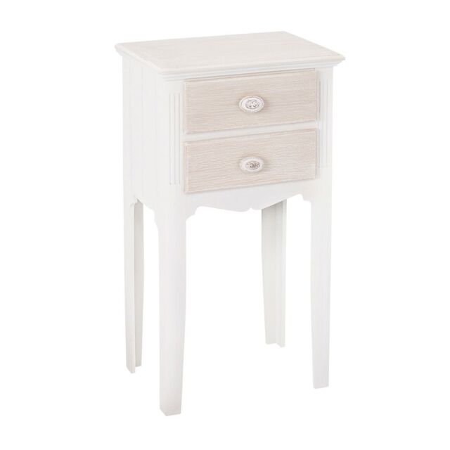 netfurniture Jewel 2 Drawer Bedside Table in White