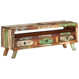 Berkfield Home TV Cabinet Multicolour 110x30x40 cm Solid Reclaimed Wood - Size: 110 x 30 x 40 cm